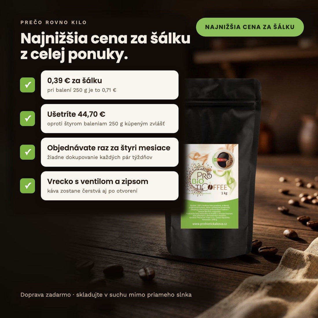 Probiotická káva 1 kg