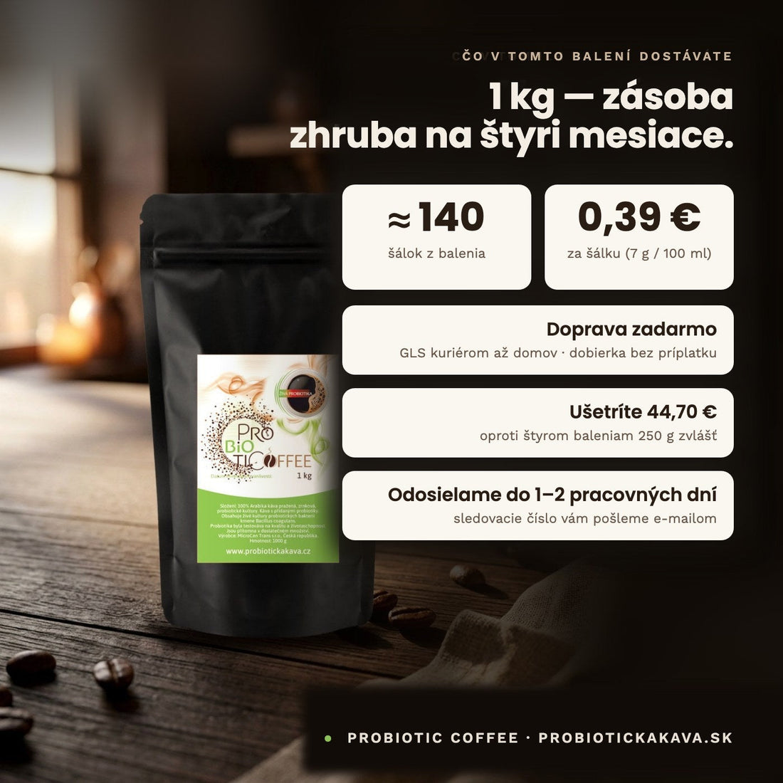 Probiotická káva 1 kg